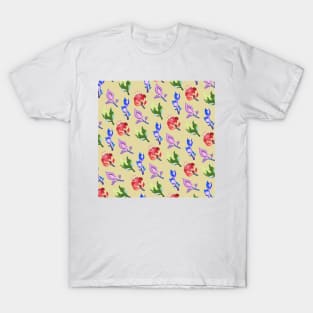 Inazuma Flowers Print (Beige) T-Shirt